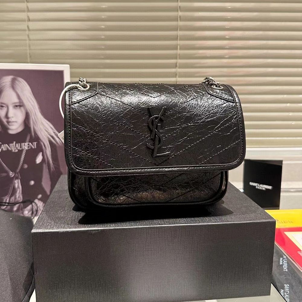 SAINT LAURENT Niki Baby In Vintage Leather Shoulder Bag(Replica)