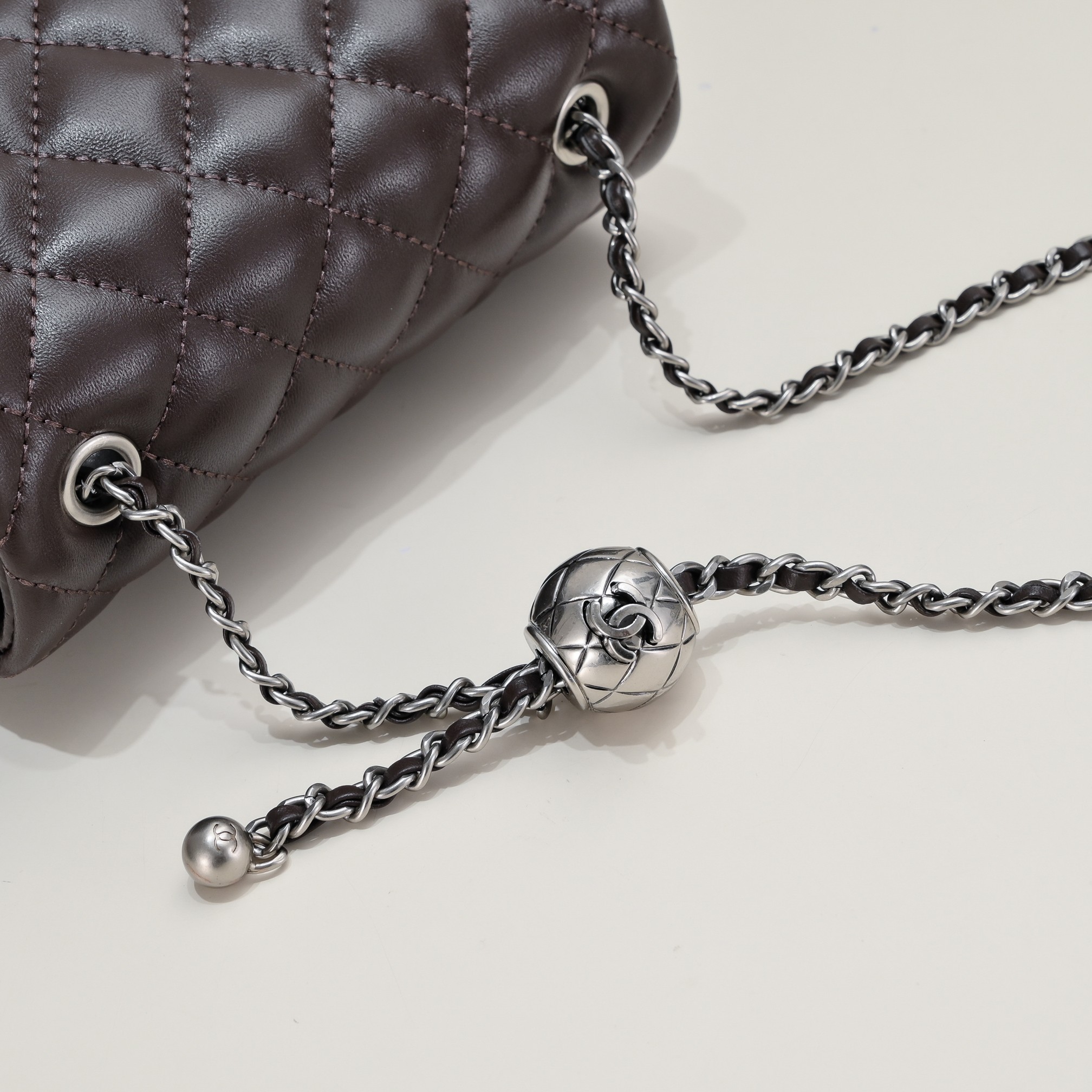 Chanel Cross Body Metal Ball Chain Shoulder Bag Handbag