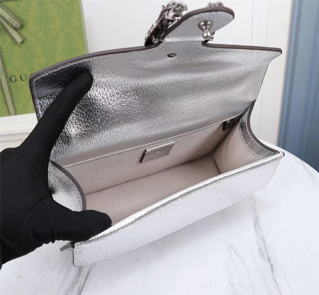 Dionysus Small Shoulder Bag Silver 499623 LM002 25cm