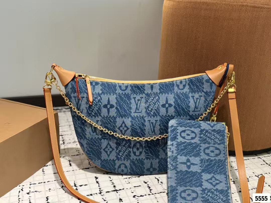 Louis Vuitton LV HOBO LOOP Denim Handbag Shoulder Bag (Replica)