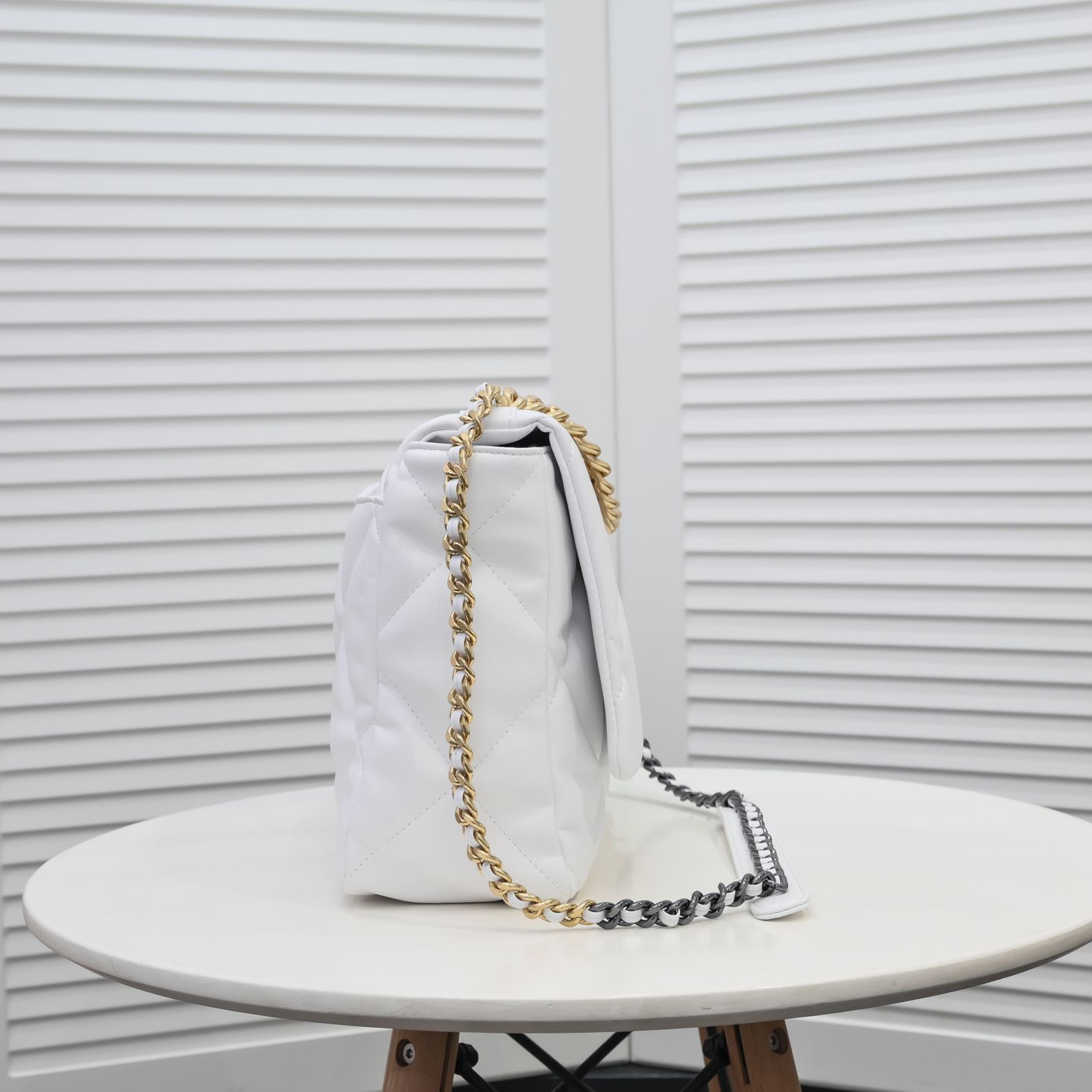 Chanel Lambskin Quilted Large19 Flap Shoulder Bag Handbag