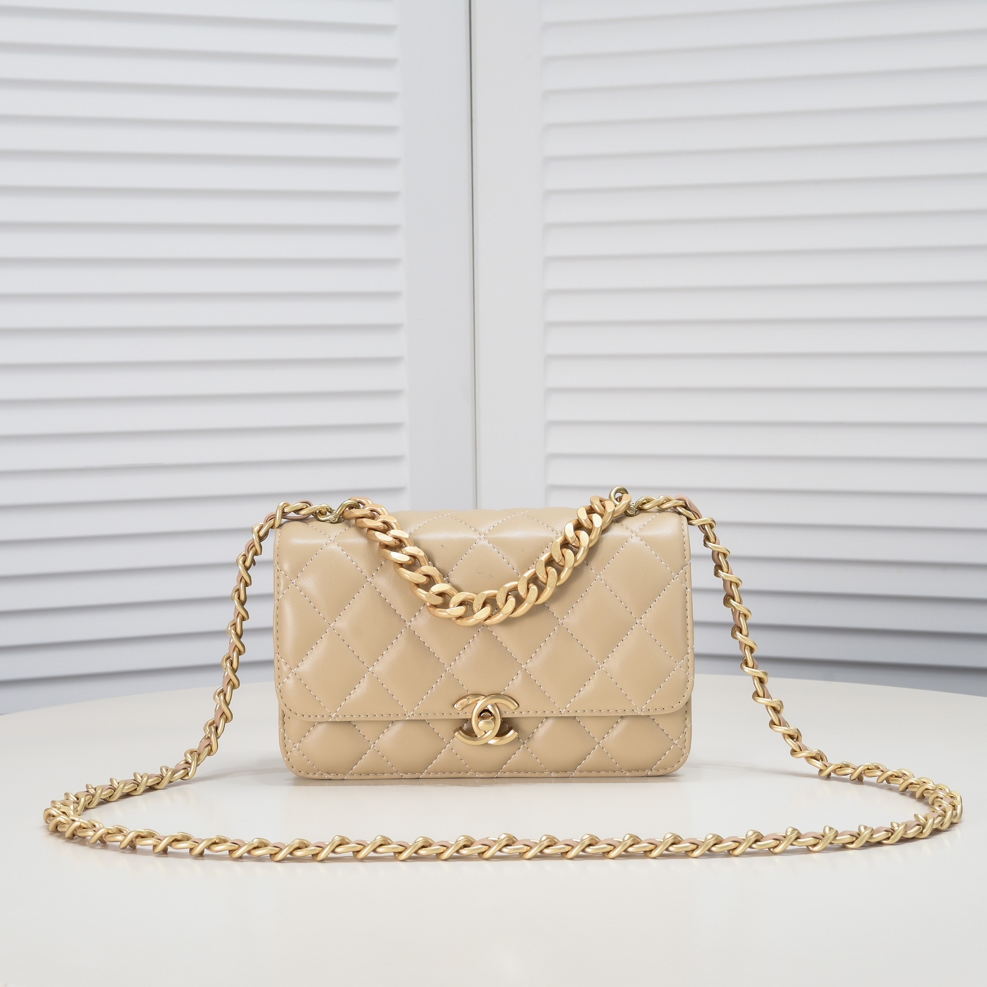 Chanel Soft Sheepskin Chain  Shoulder Bag Handbag