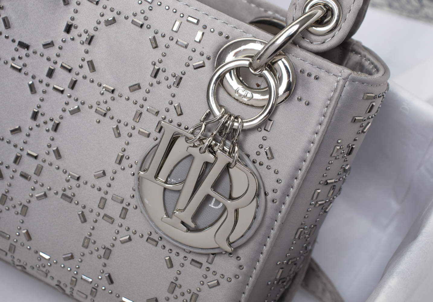 Mini Lady Dior Bag Gray CD-2028 XB061 17cm