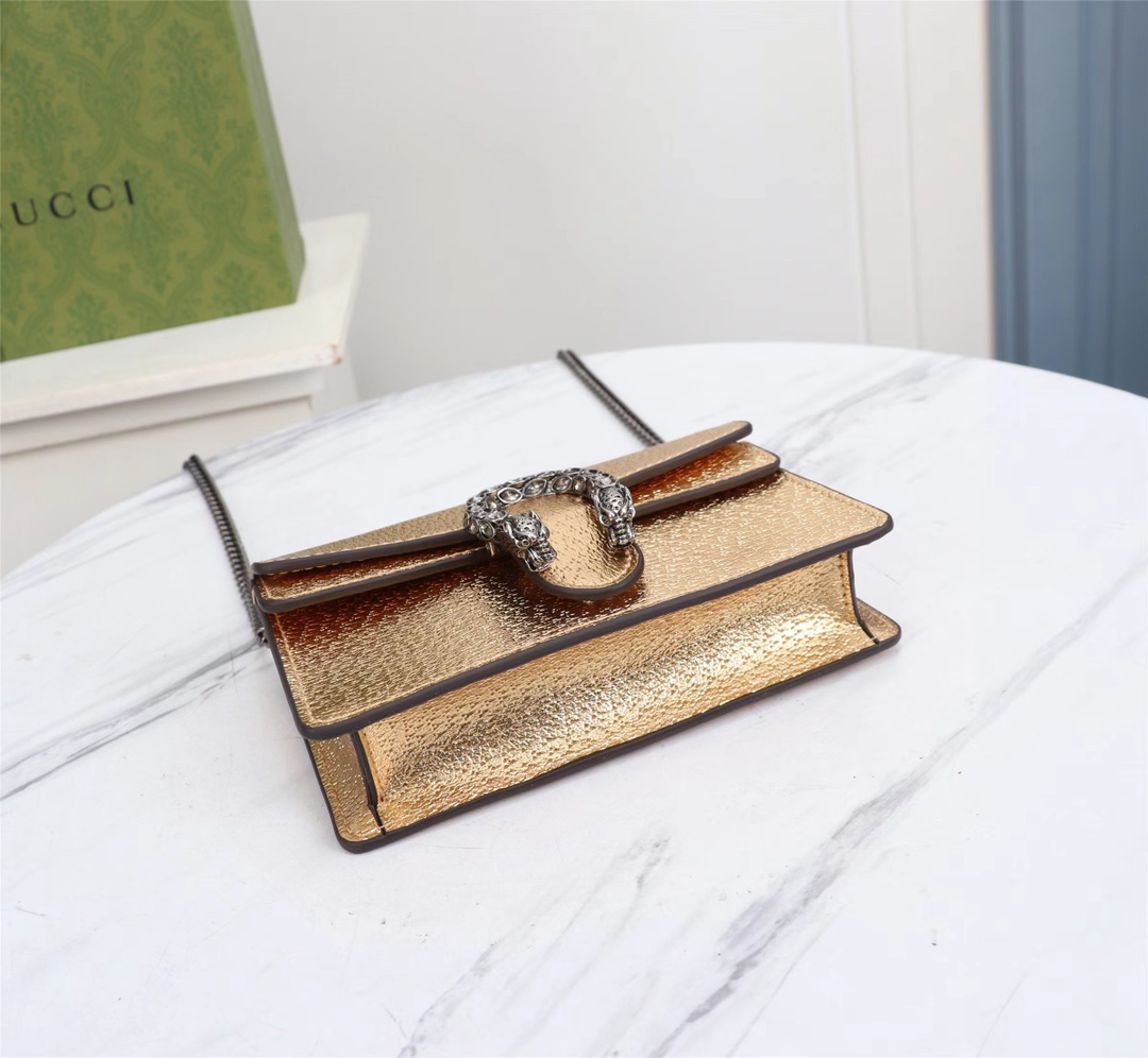 Dionysus Super Mini Bag Gold 476432 LM051 16.5cm