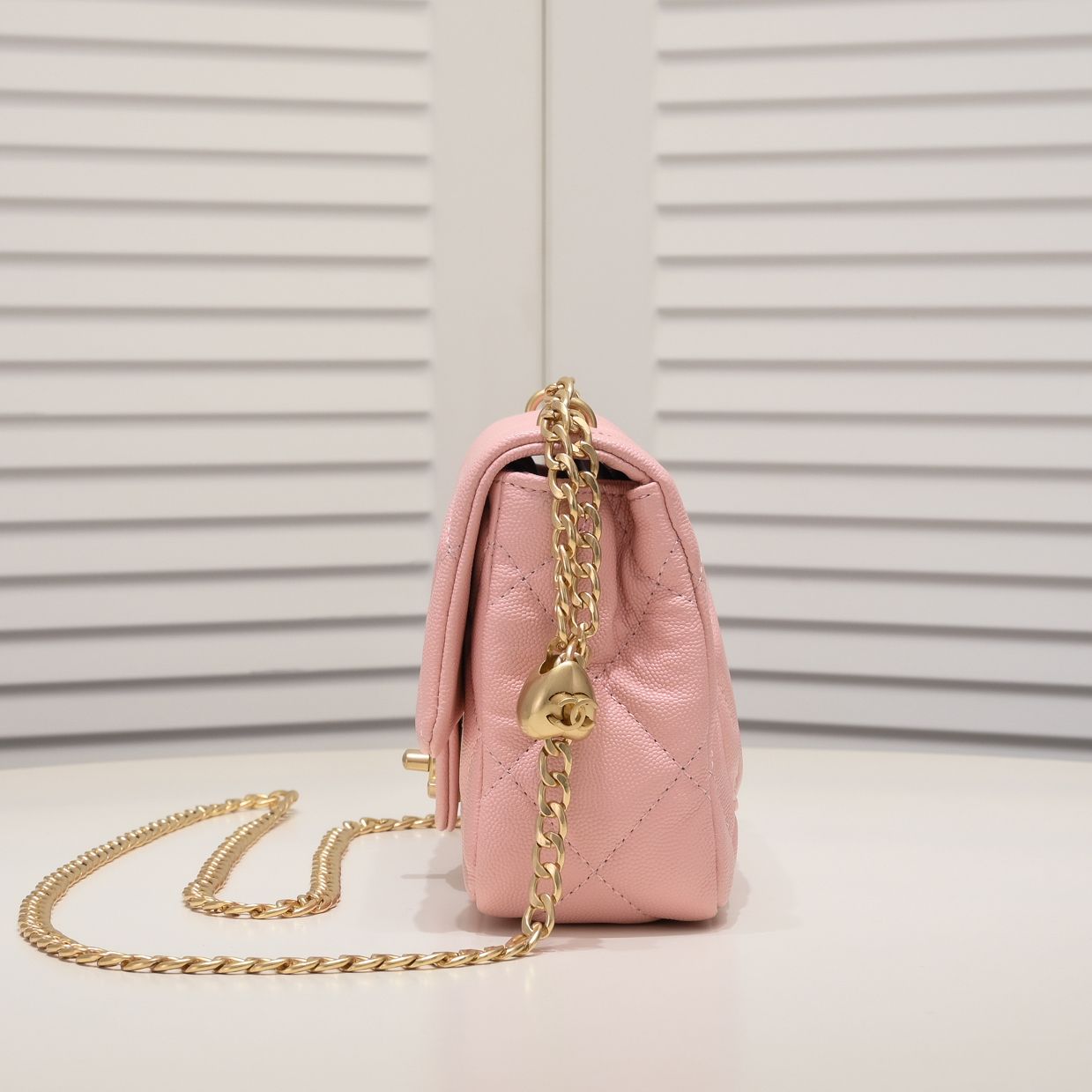 Chanel 23P Peach Hardware Shoulder Bag Handbag
