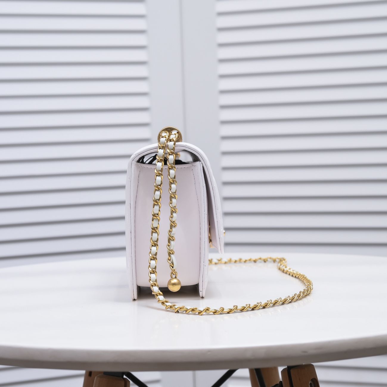 Chanel WOC Double Gold Ball Chain Shoulder Bag Handbag