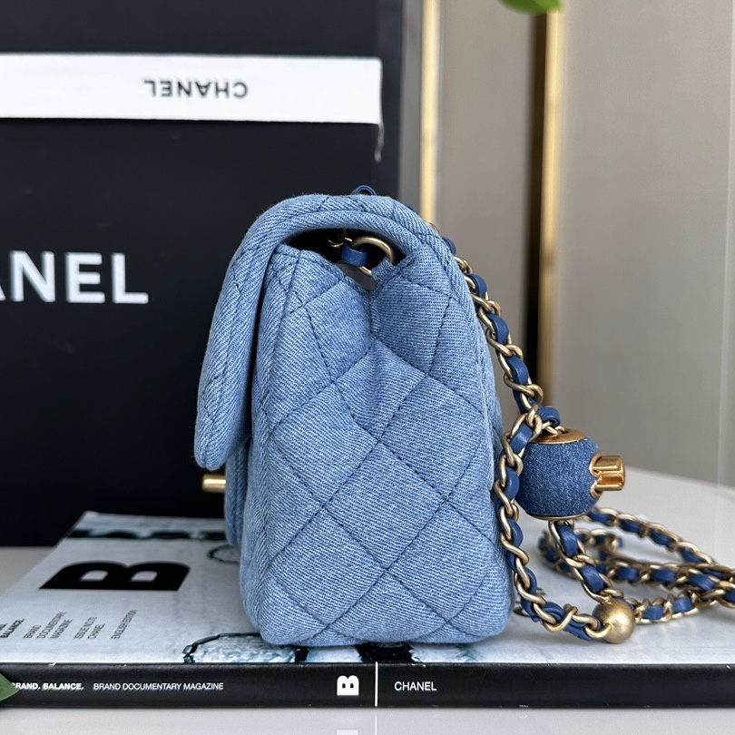 Chanel Classic Flag Bag Quilted Denim 20CM Shoulder Bag(Replica)