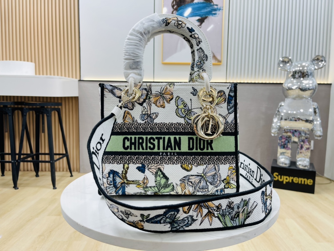 10A + top quality Dior Medium Lady D-Lite Bag 9920 DD003 24cm