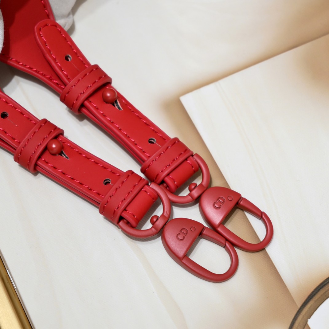 Small Lady Dior My ABCDior Bag Red Matte 2022 LM061 20cm