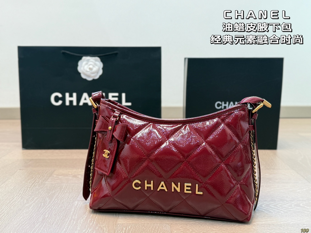 Chanel Shoulder Hobo Bag 039 DB051 28cm
