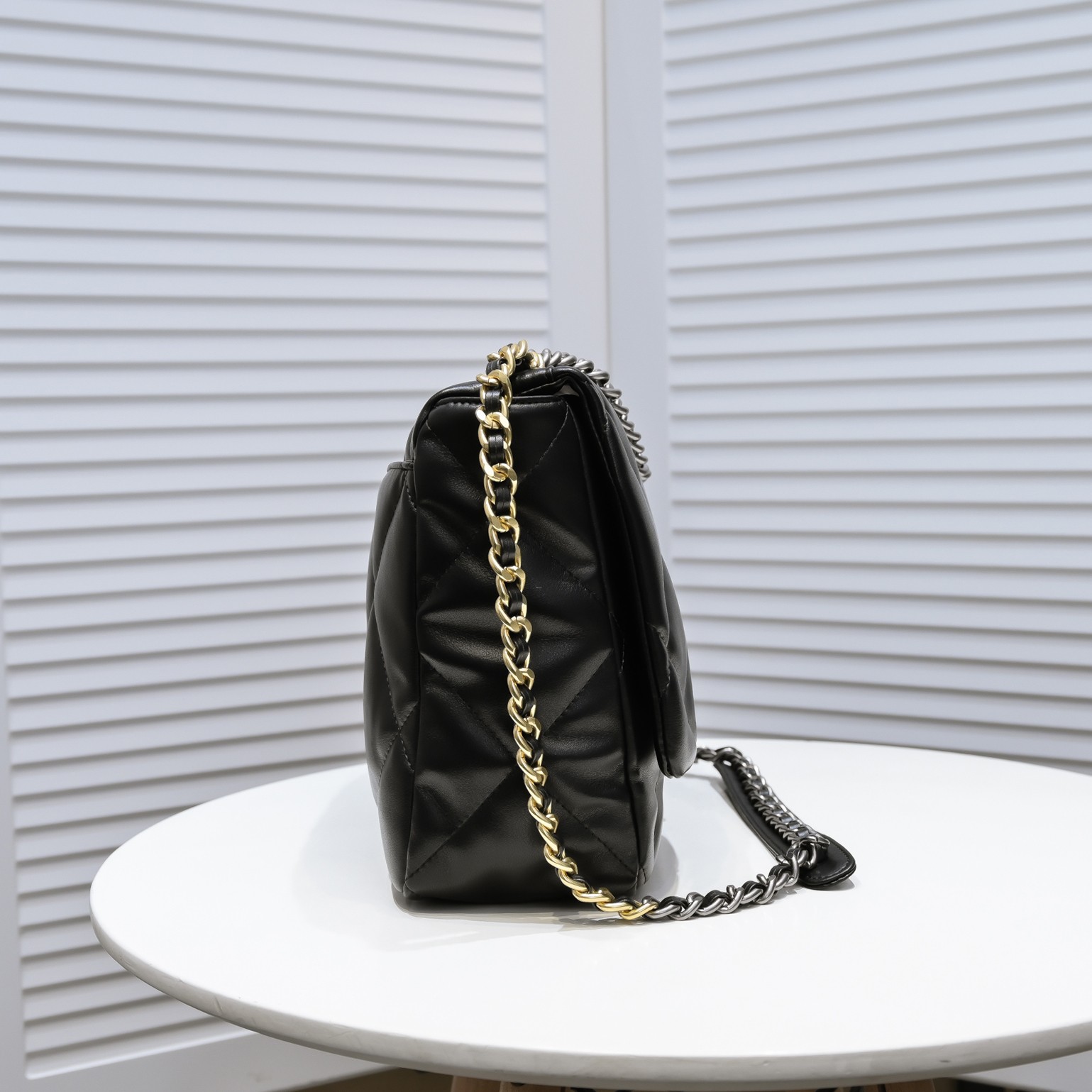 Chanel Lambskin Quilted Large19 Flap Shoulder Bag Handbag