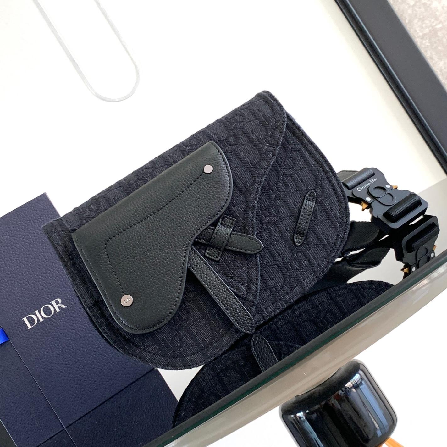 DIOR Saddle Men Clutch bag Mirror Embroidery Crossbody Bag 10A(Replica)