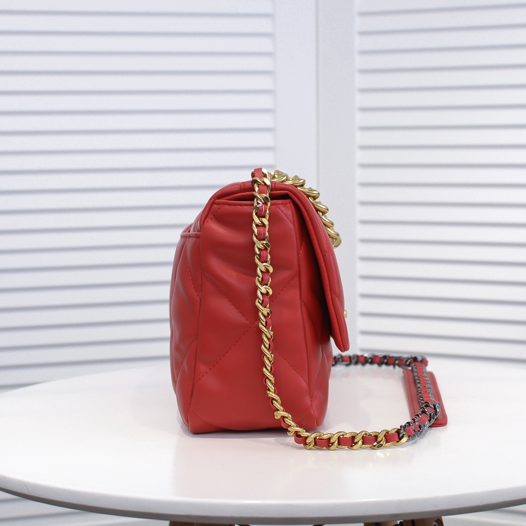 Chanel Lambskin Quilted Medium19 Flap Shoulder Bag Handbag