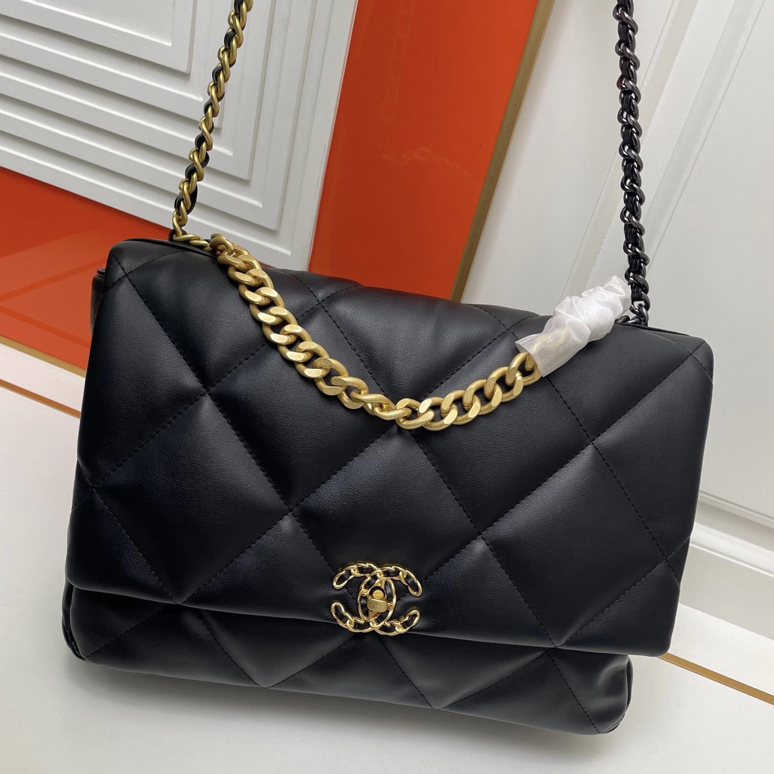 Chanel 19bag Lambskin Gold Buckle Shoulder Crossbody Bag (ReplicaοΌ