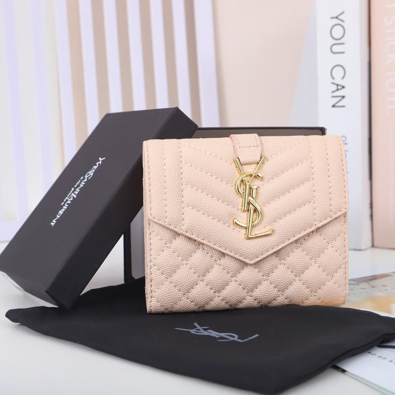 Saint Laurent YSL Grained Leather Wallet Purse(Replica)