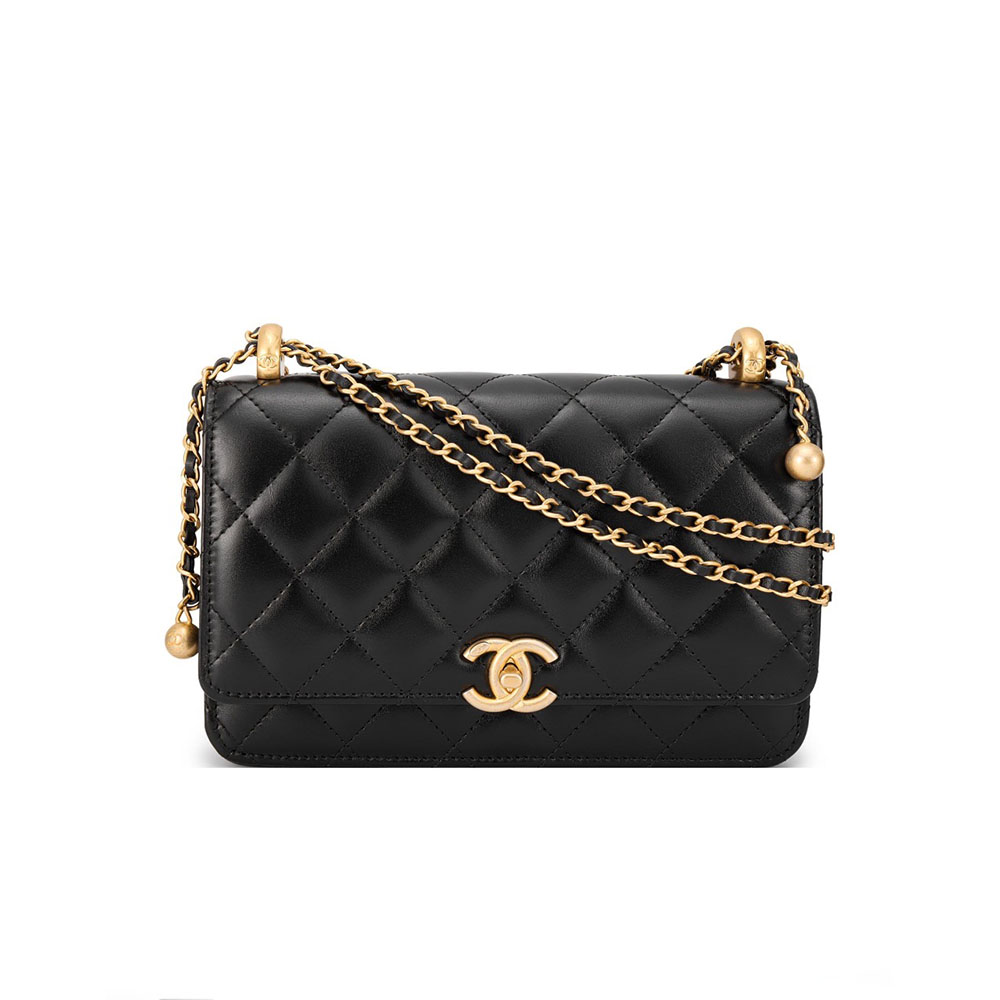Chanel WOC Bag Double Golden Beads Shoulder Bag(Replica)