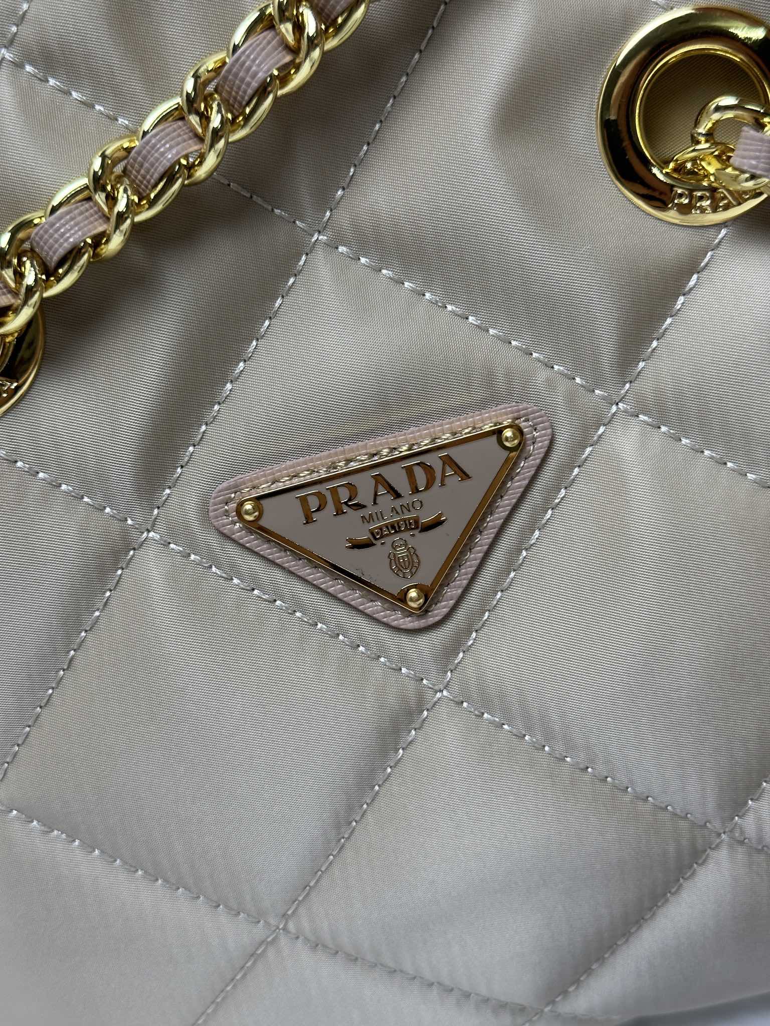 Prada Re-Nylon Tote Apricot 1BG468 22PJ051 25cm