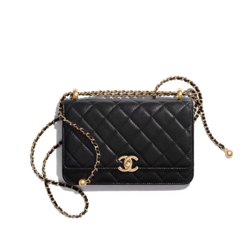 Chanel WOC Bag Double Golden Beads Shoulder Bag(Replica)