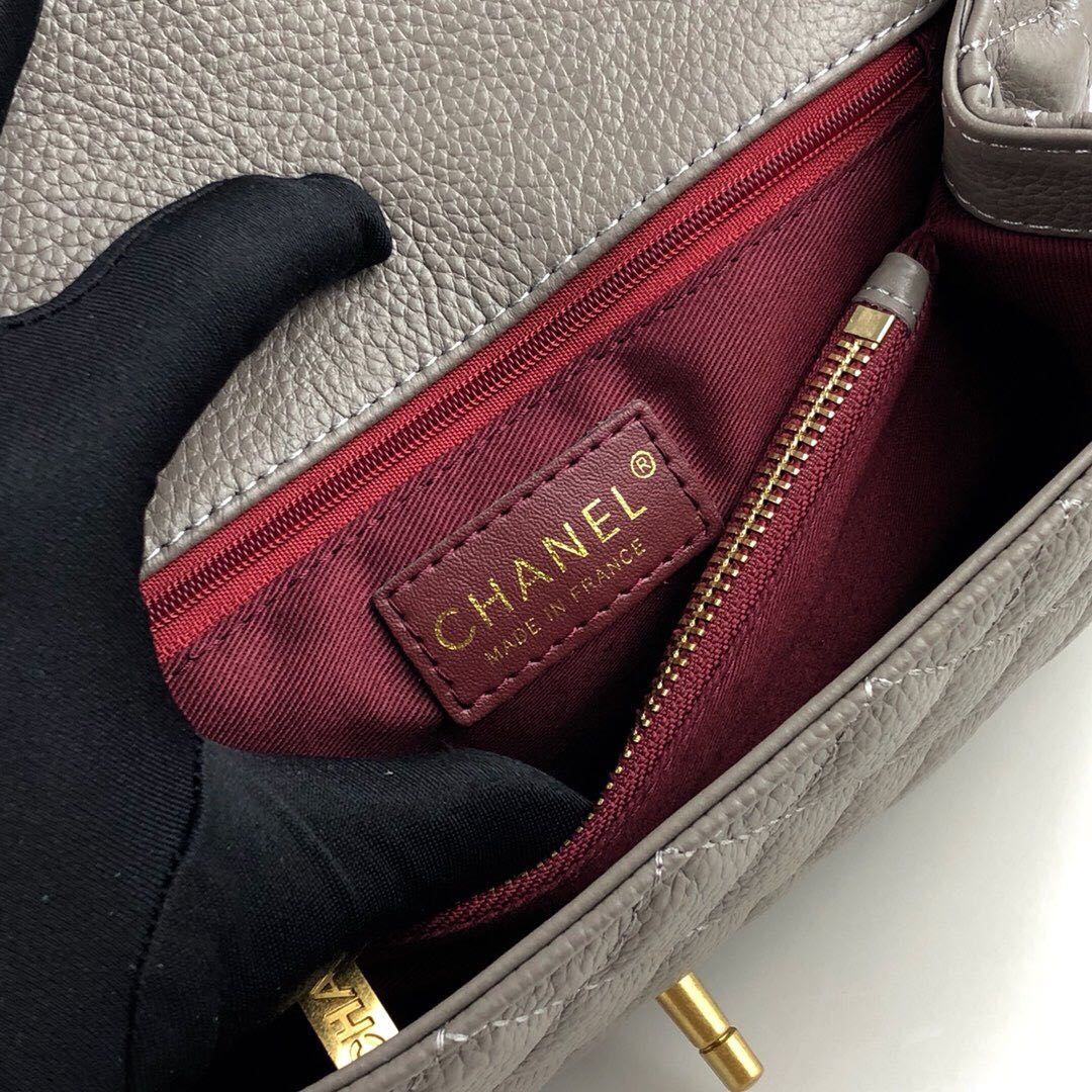 Chanel Grey Large Shoulder Bag Handbag