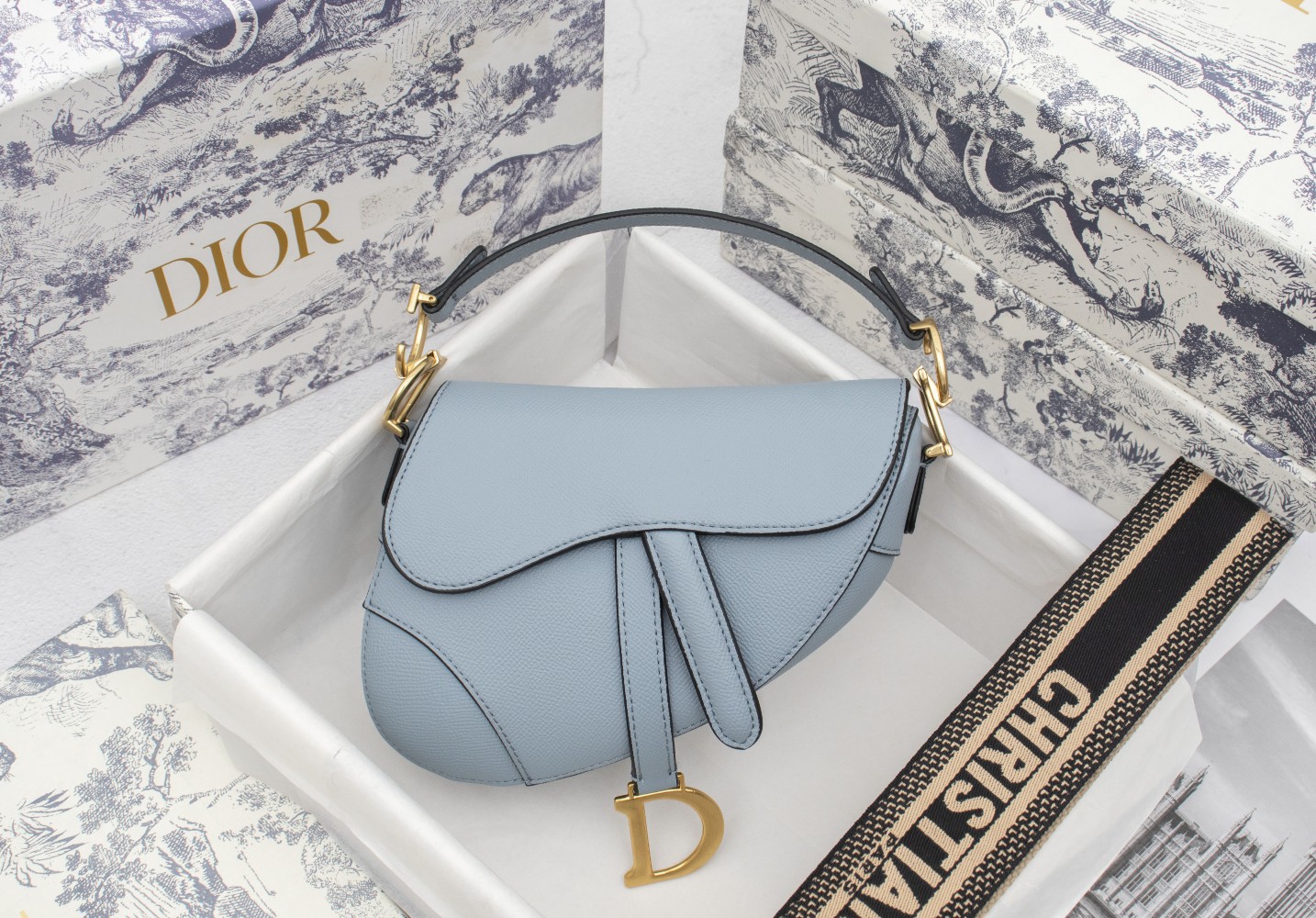 Dior Saddle bag Grained 19.5cm 6666
