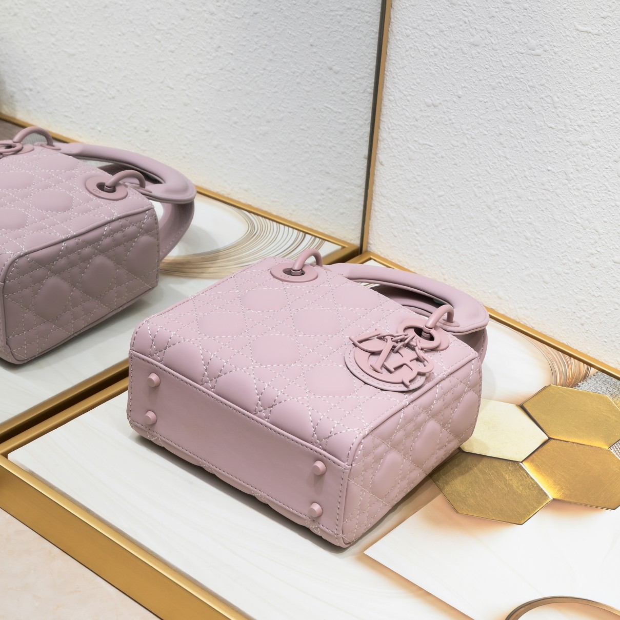 Mini Lady Dior Bag Purple Matte 2022 LM051 17cm