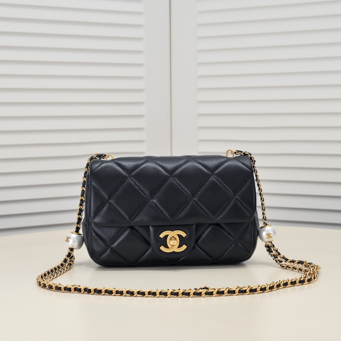 Chanel 24S Hobo Bag With Pearl Adjustable  Shoulder Bag Handbag