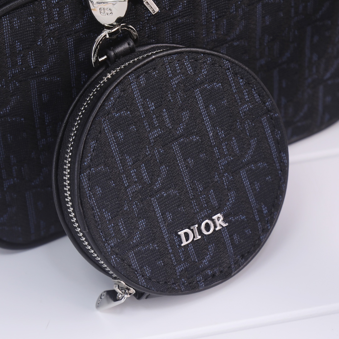 Dior Shoulder with coin purse Black print 2345 LM071 19cm