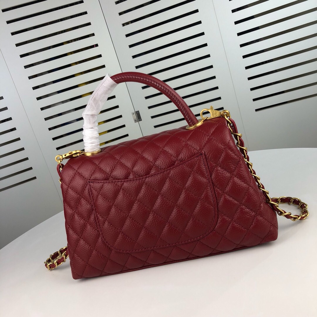 Chanel Red Large Shoulder Bag Handbag