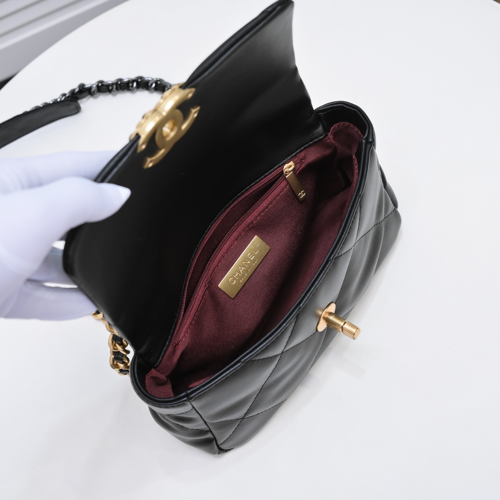 Chanel Chanel Lambskin Quilted Small 19 Flap Shoulder Bag Handbag