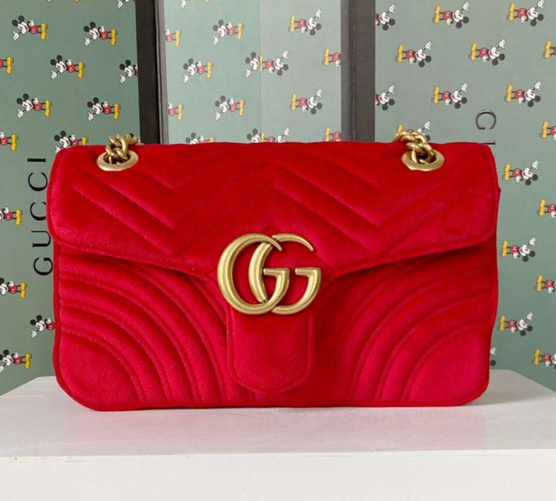 Gucci GG Marmont Velvet Small Shoulder Bag Handbag(Replica)