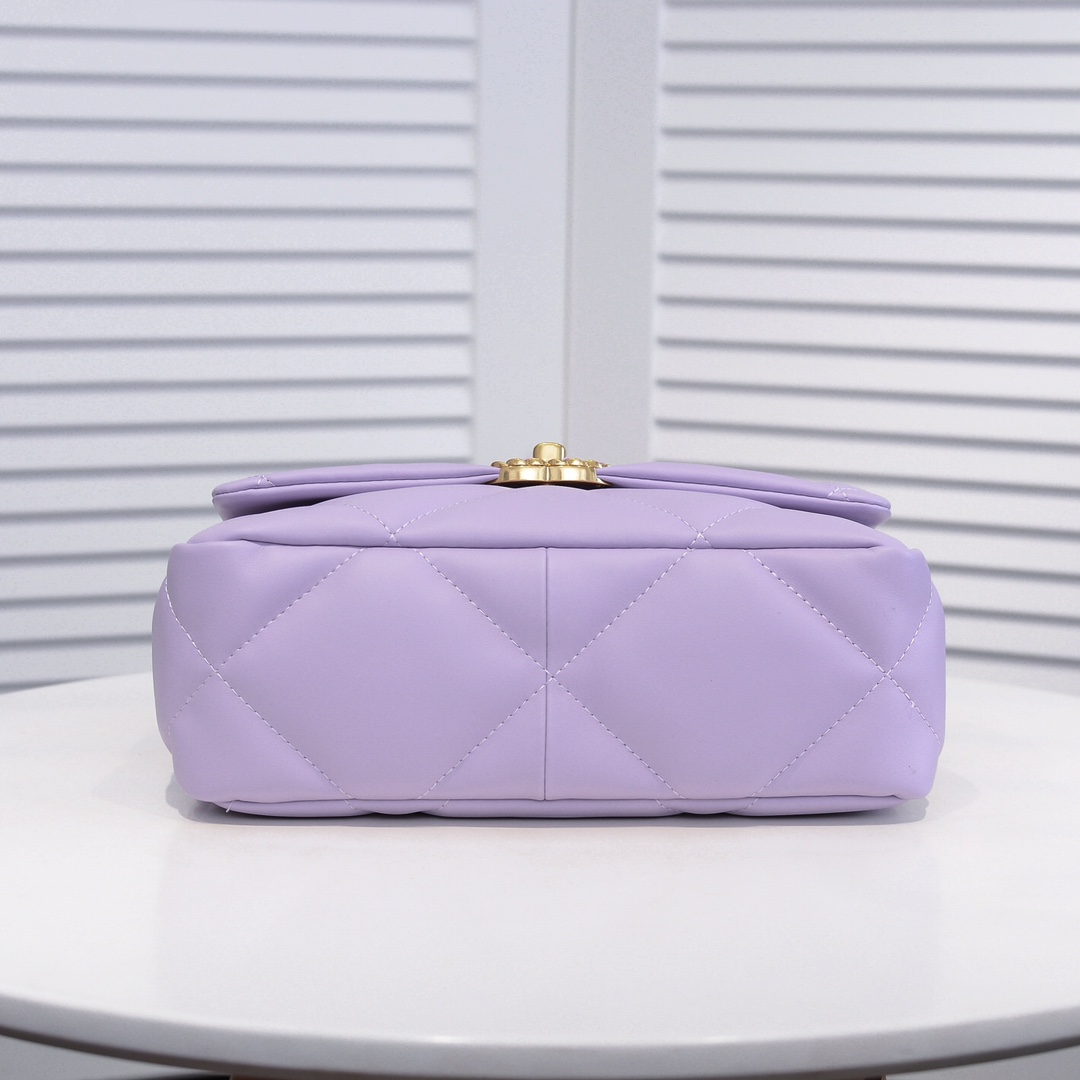 Chanel Lambskin Quilted Small 19 Flap Shoulder Bag Handbag