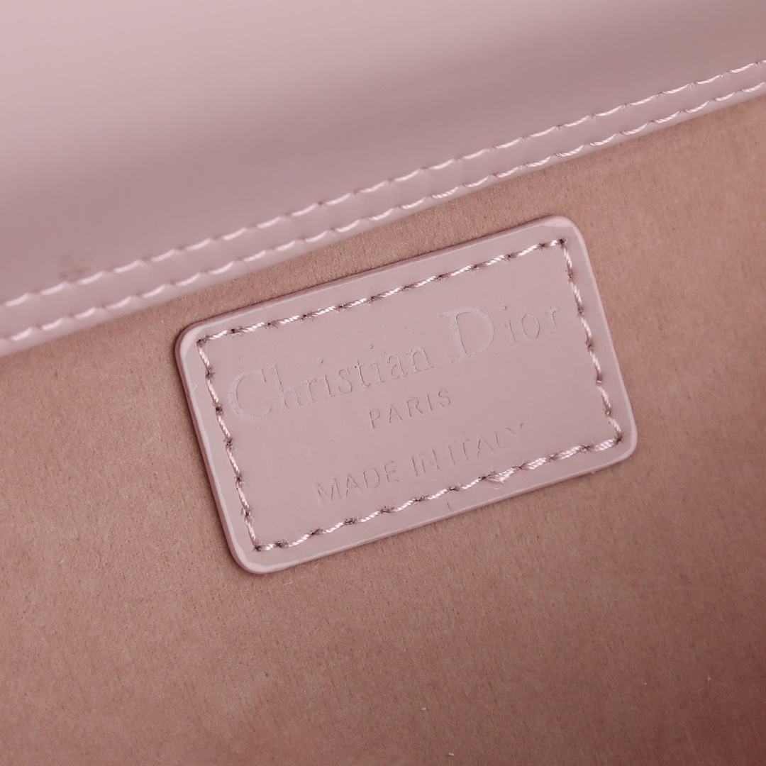 Medium Lady D-Joy Bag Pink with Diamond Motif 2099 XB012 26cm