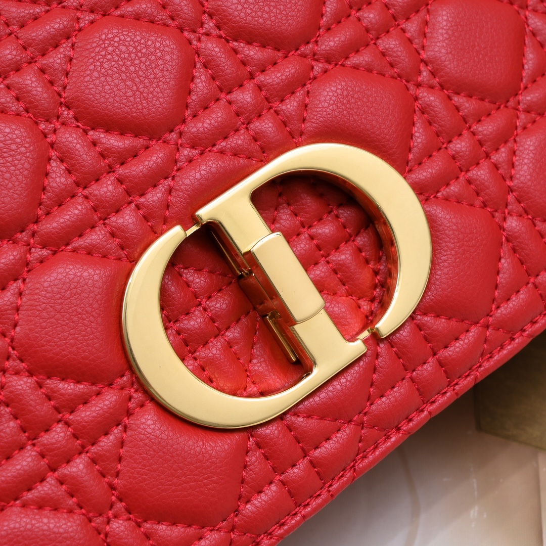 Large Dior Caro Bag Red 9797 XB002 28cm