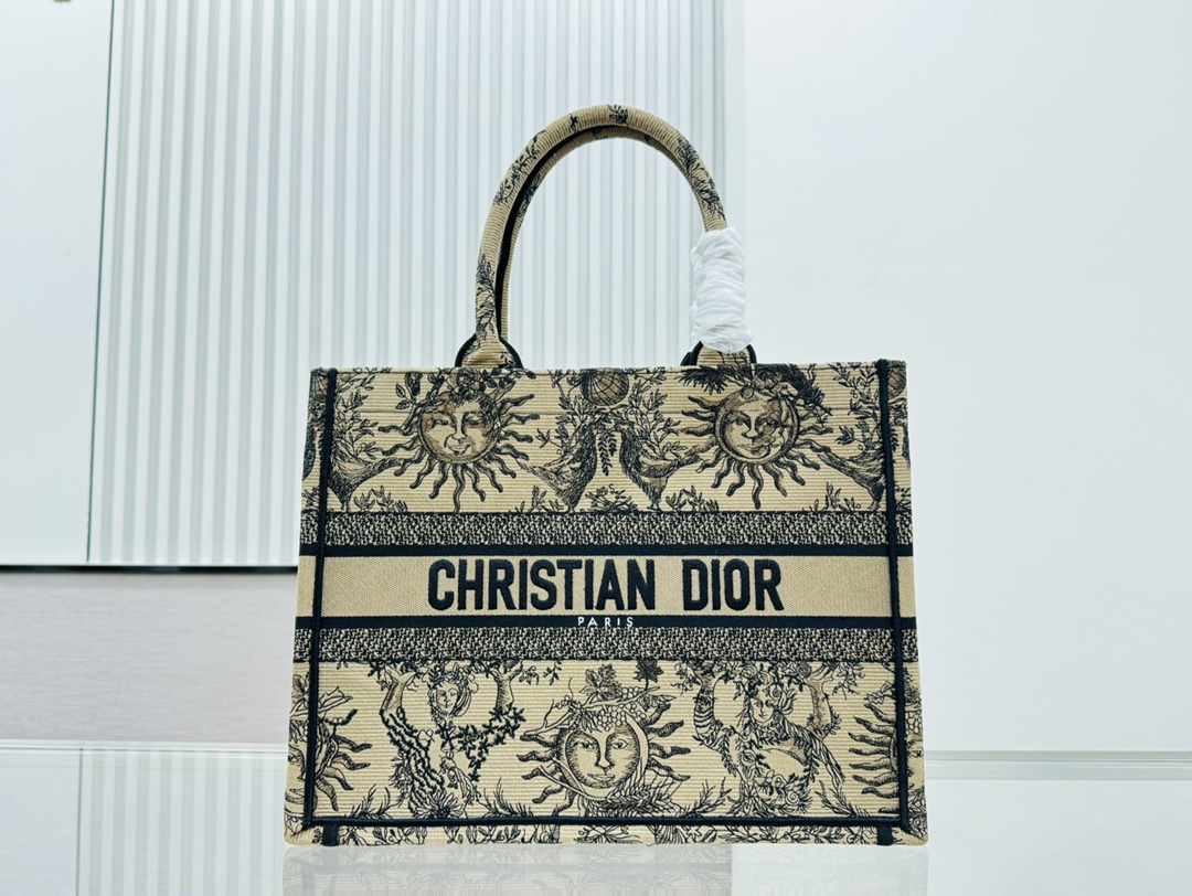 Dior Book Tote Embroider Medium Shoulder Bag Handbag
