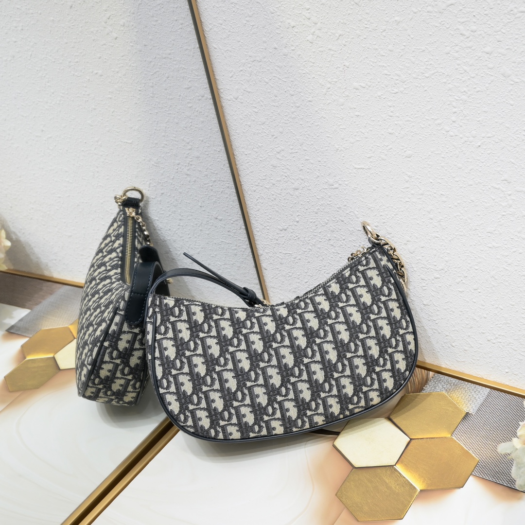 Dior CD Lounge bag 2029 Blue Oblique LM051 27cm