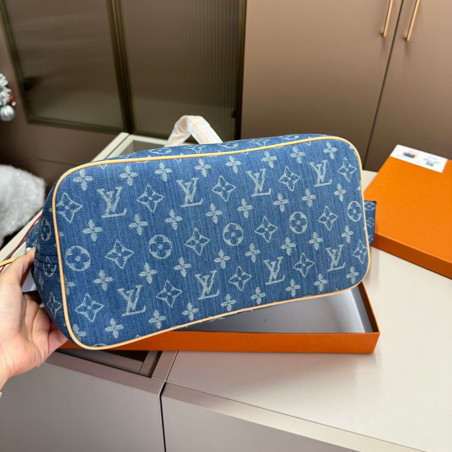 Louis Vuitton LV Denim Neverfull Shoulder Bag Handbag (Replica)