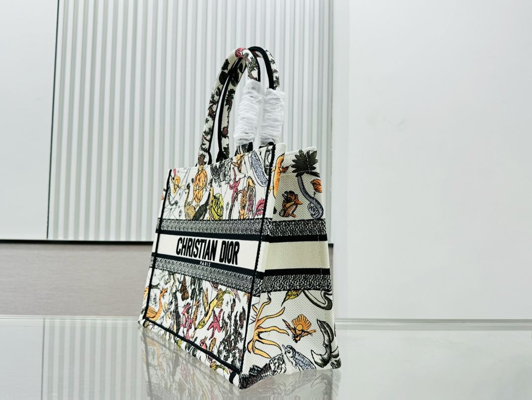 Dior Book Tote Embroider Medium Shoulder Bag Handbag