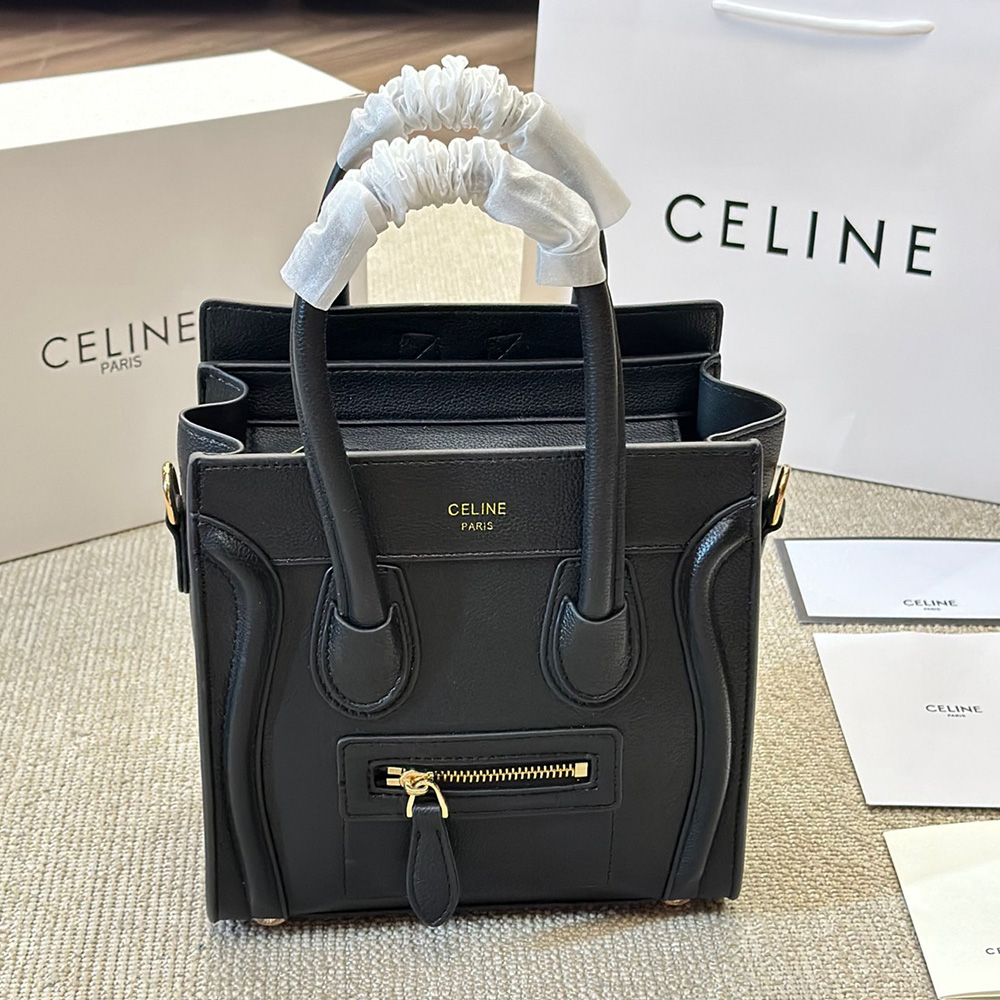 Celine Luggage Smiley leather handbag crossbody bag  (Replica)