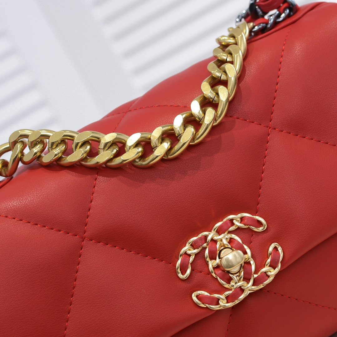 Chanel Lambskin Quilted Small 19 Flap Shoulder Bag Handbag