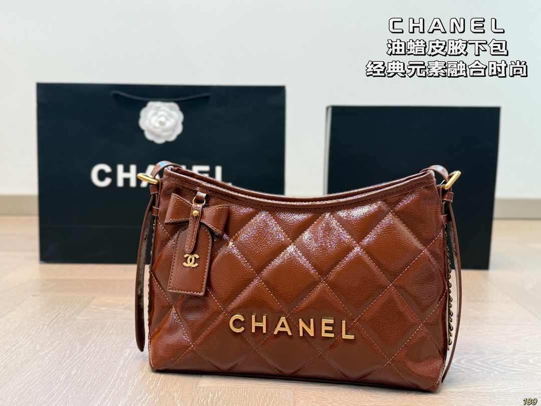 Chanel Shoulder Hobo Bag 039 DB051 28cm