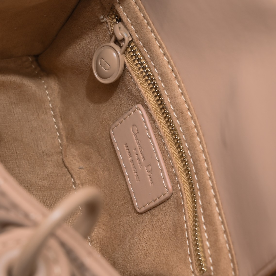 Mini Lady Dior Bag Apricot Matte 2022 LM051 17cm