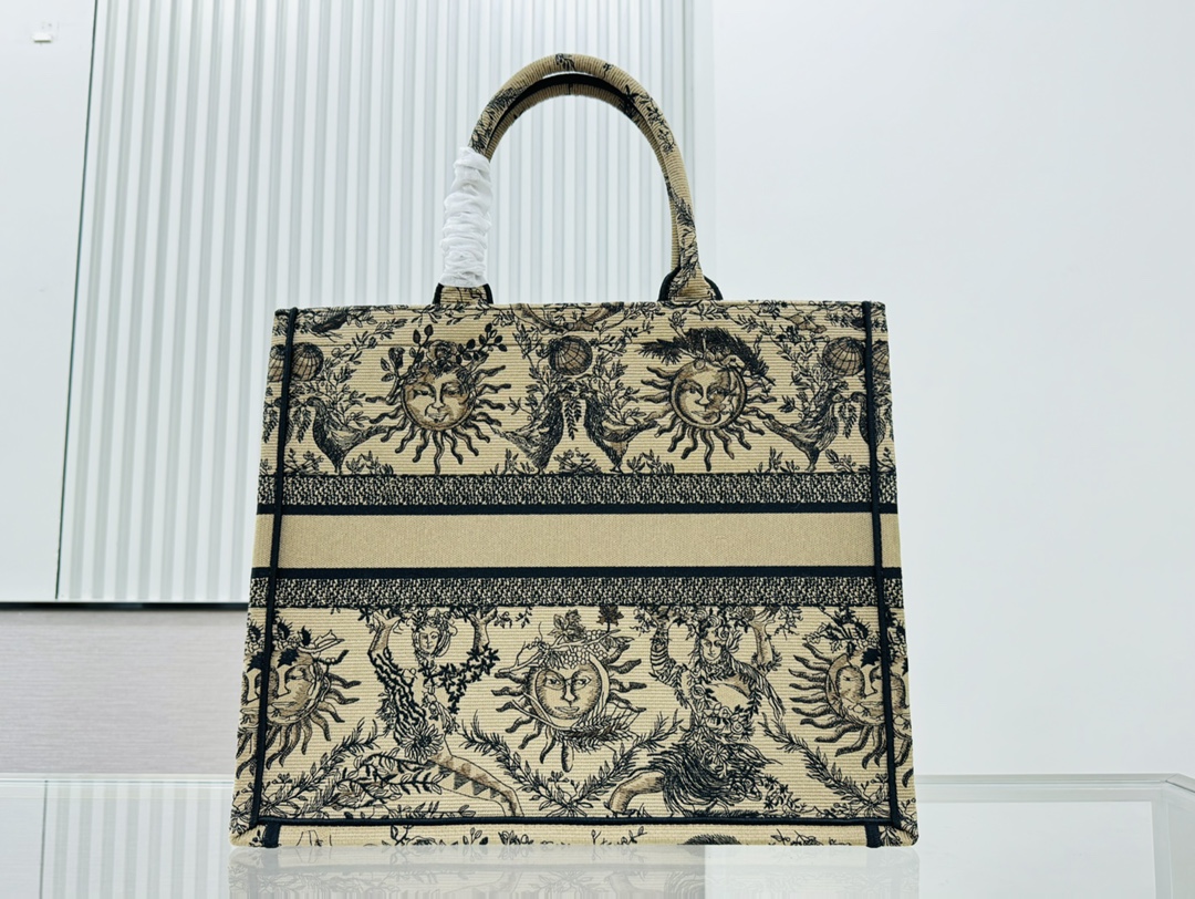 Dior Book Tote Embroider Large Shoulder Bag Handbag