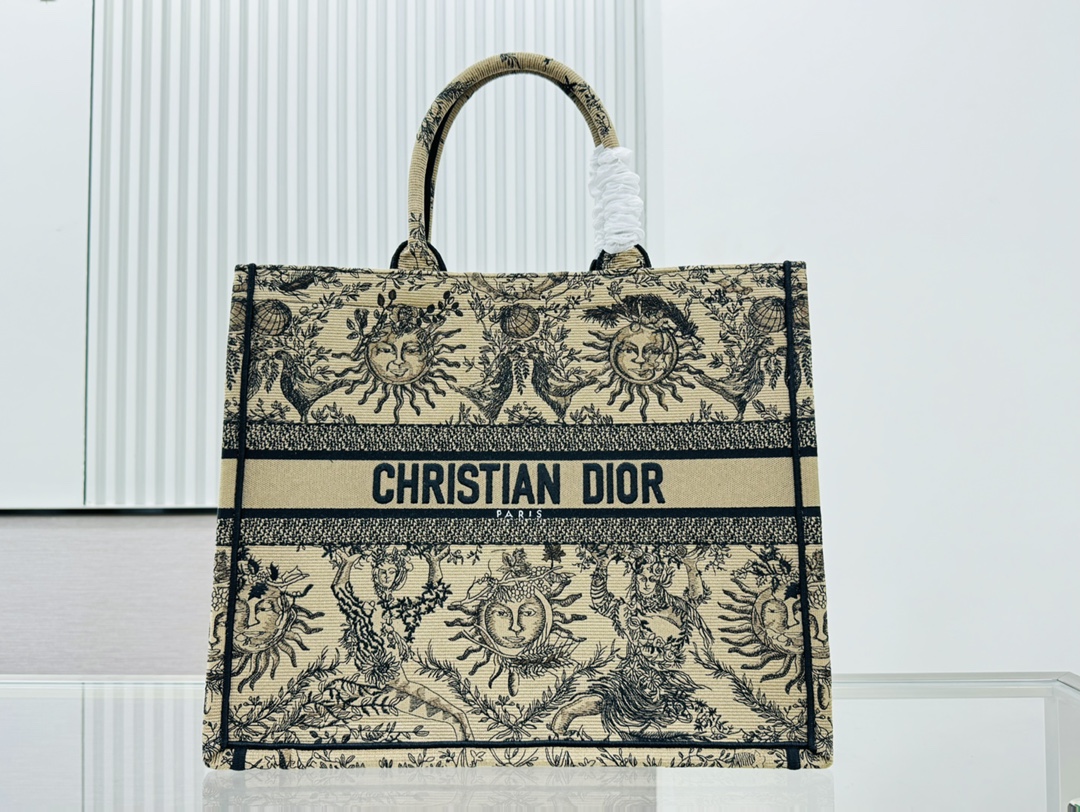 Dior Book Tote Embroider Large Shoulder Bag Handbag