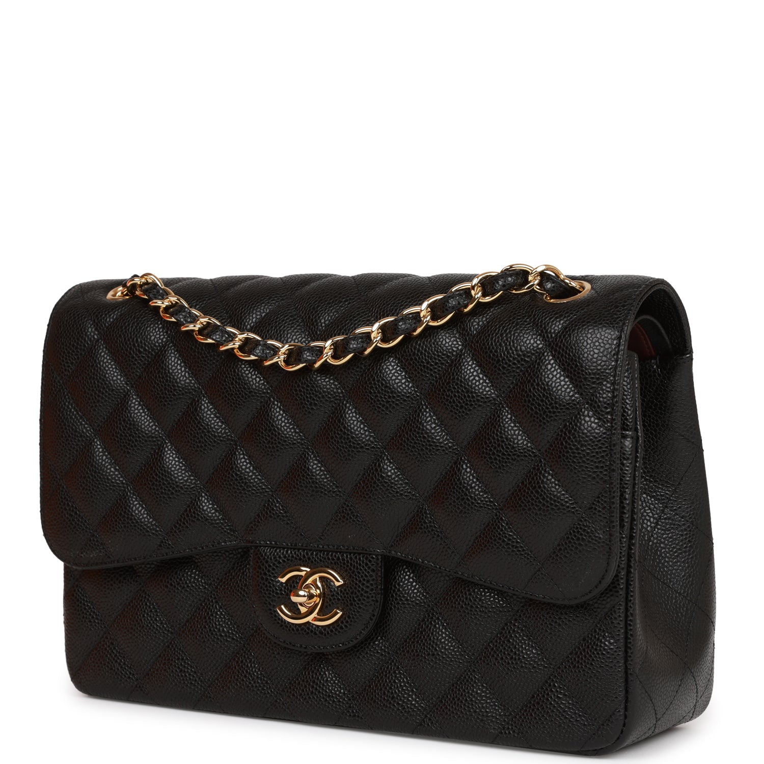 CHANEL Caviar Quilted Jumbo Double Flap Black 30CM Shoulder Bag(Replica)