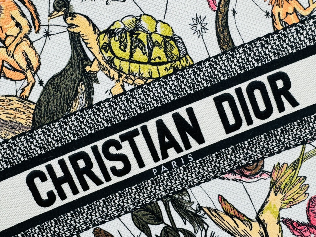 Dior Book Tote Embroider Large Shoulder Bag Handbag