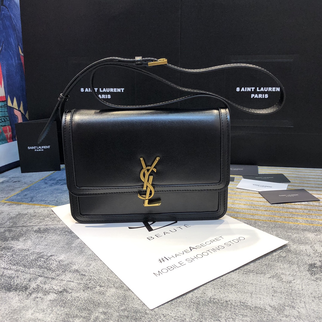 YSL SOLFERINO MEDIUM SATCHEL IN BOX SAINT LAURENT LEATHER large size