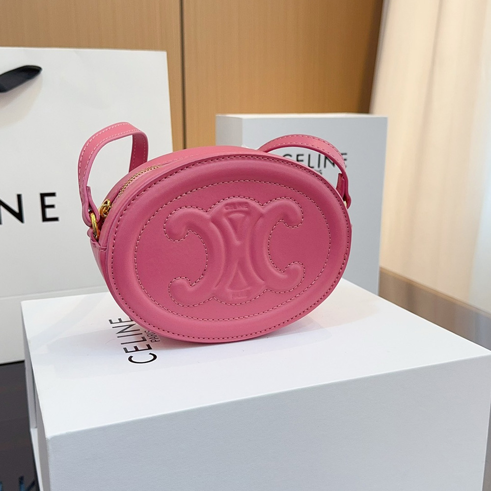 Celine Cuir Triomphe Oval Leather Shoulder Bag Crossbody Bag (Replica)