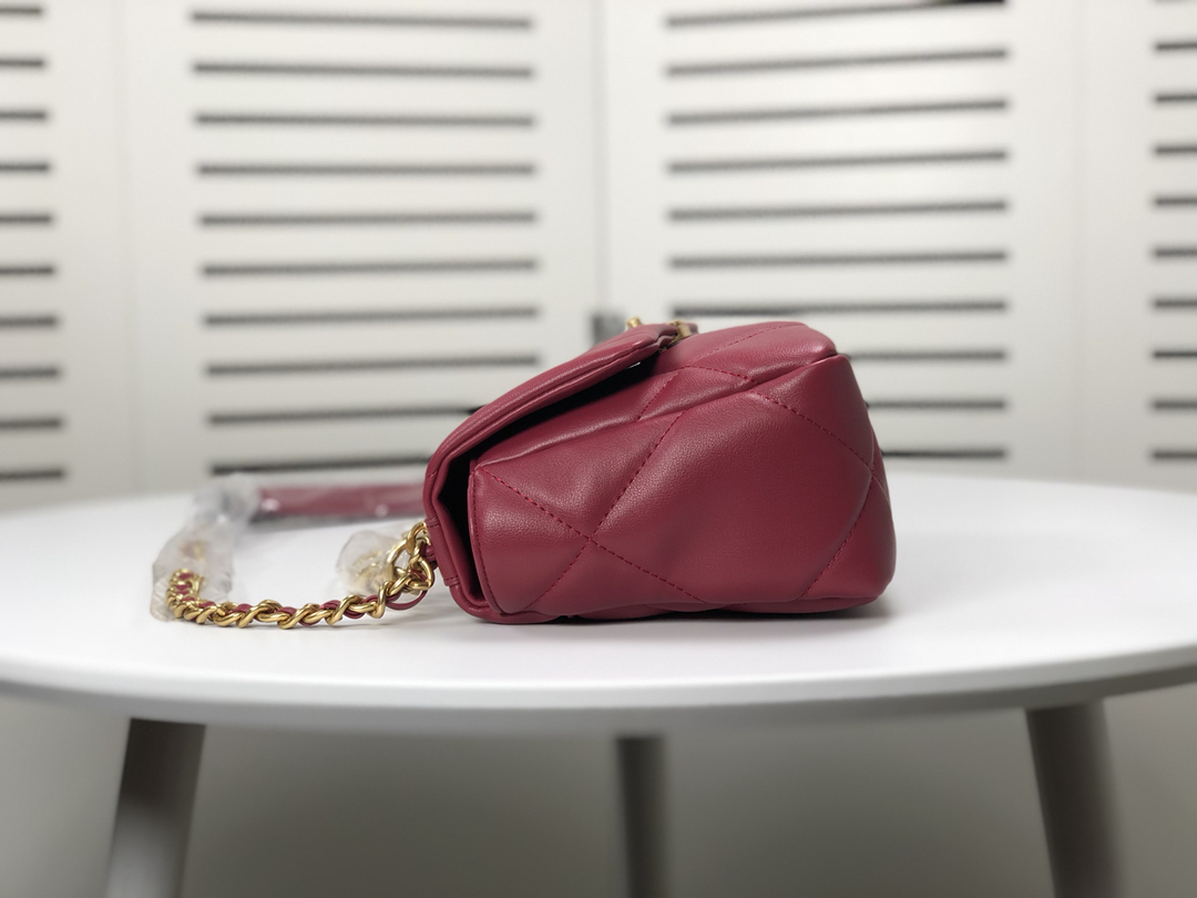 Chanel Lambskin Quilted Small 19 Flap Shoulder Bag Handbag