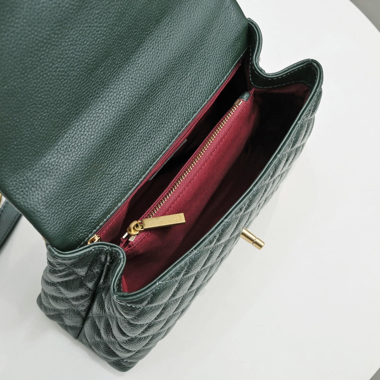 Chanel Stripe Gold Buckle Large  Shoulder Bag Handbag