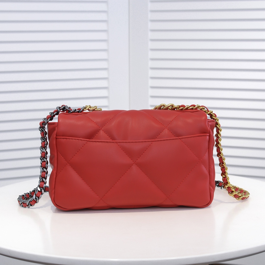 Chanel Lambskin Quilted Small 19 Flap Shoulder Bag Handbag
